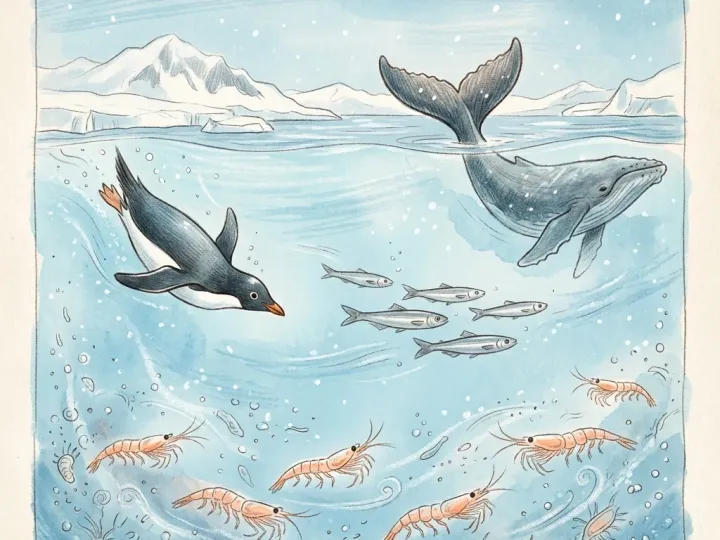 南極食物鏈與企鵝：磷蝦、海冰到豹海豹的能量網