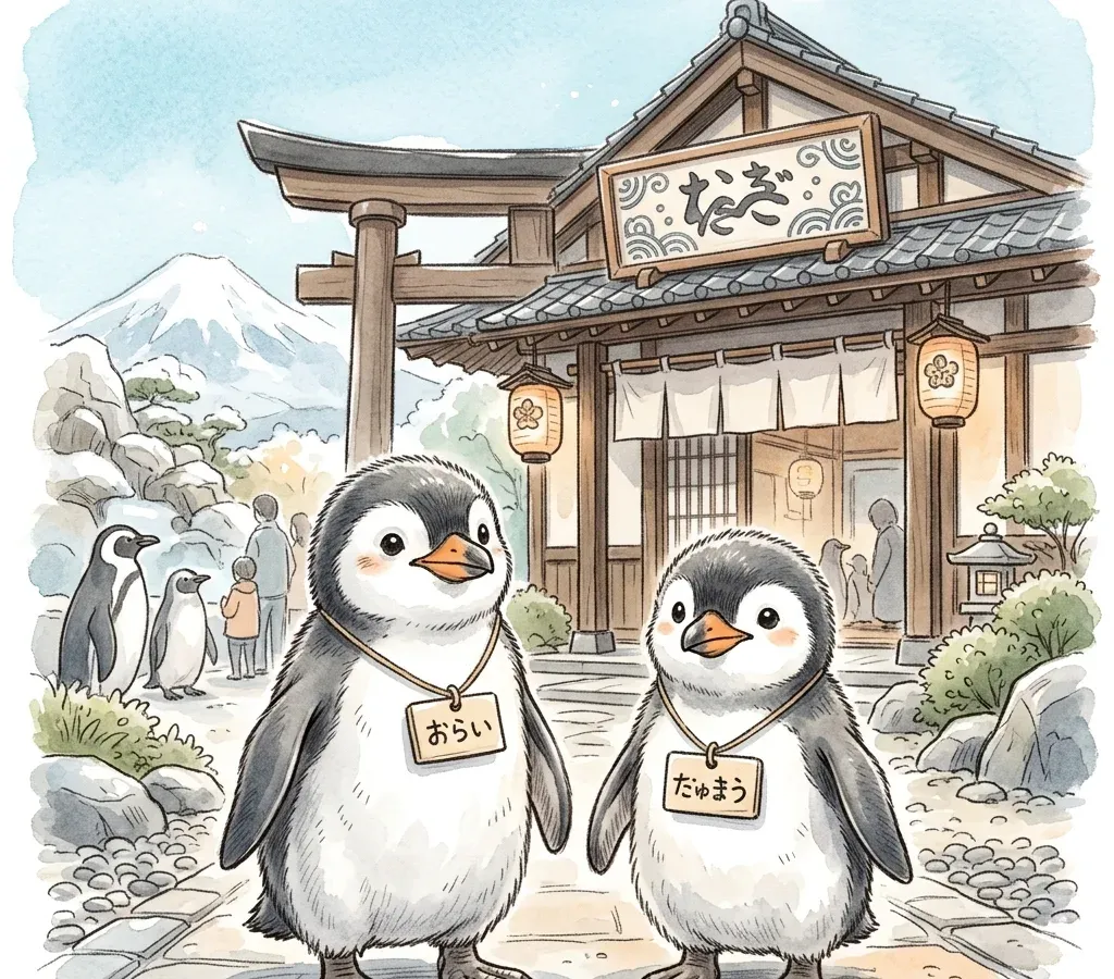 京都水族館2026非洲企鵝寶寶かがみ與みその命名亮相（企鵝新聞）
