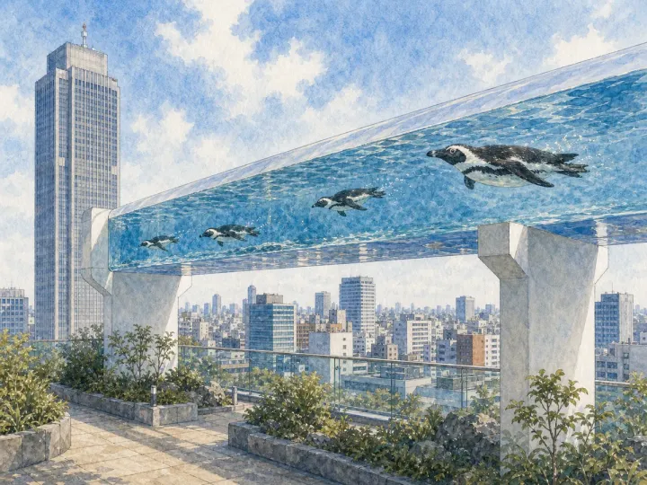 池袋 Sunshine Aquarium 天空企鵝：非洲企鵝游過東京屋頂水槽，日本Tokyo，可見 1 種企鵝