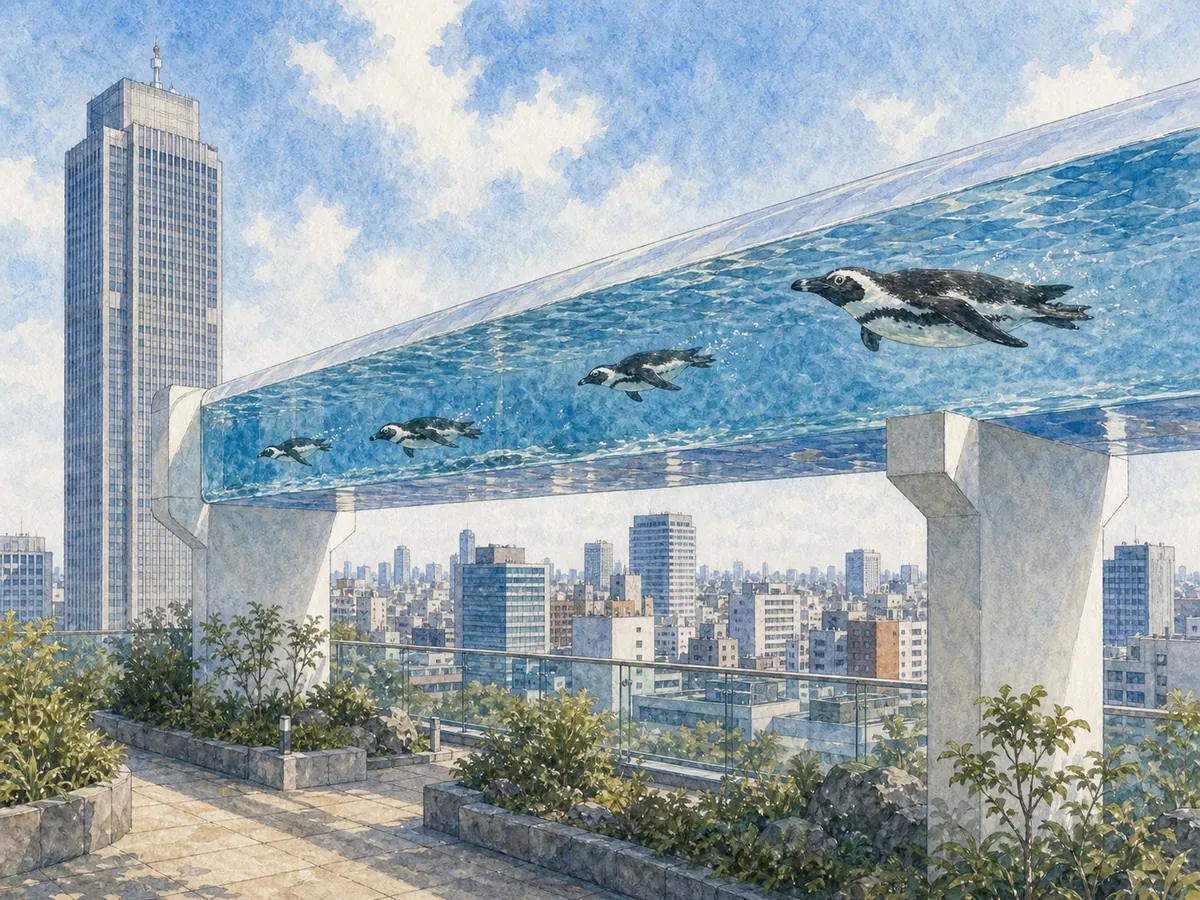 池袋 Sunshine Aquarium 天空企鵝：非洲企鵝游過東京屋頂水槽，日本Tokyo，可見 1 種企鵝