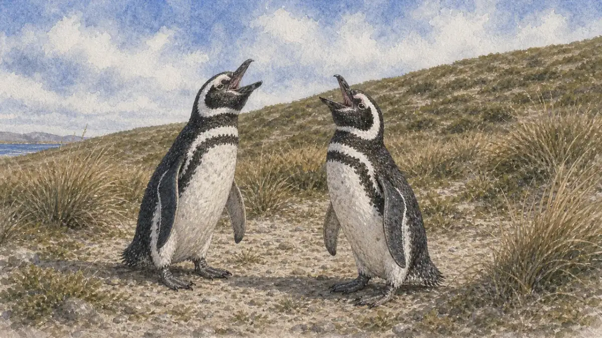 Punta Arenas 出發的觀光船在冷色海面航行,遠方是 Magdalena Island 麥哲倫企鵝島燈塔