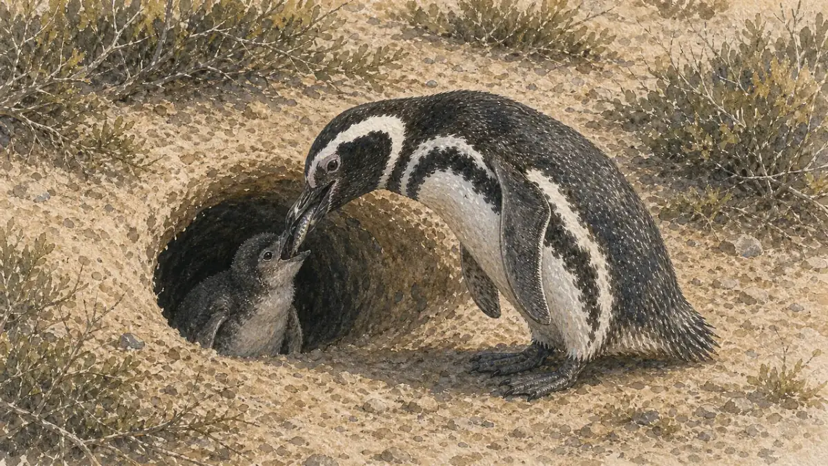 Punta Tombo 步道旁低矮繩線限制人流,麥哲倫企鵝 Spheniscus magellanicus 穿過遊客前方的指定路口
