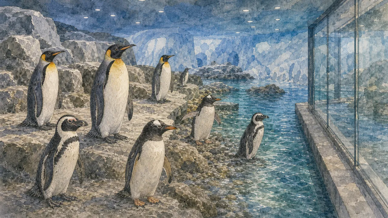 全球動物園與水族館看企鵝地圖,標出北美、歐洲、東亞和新加坡園館群聚